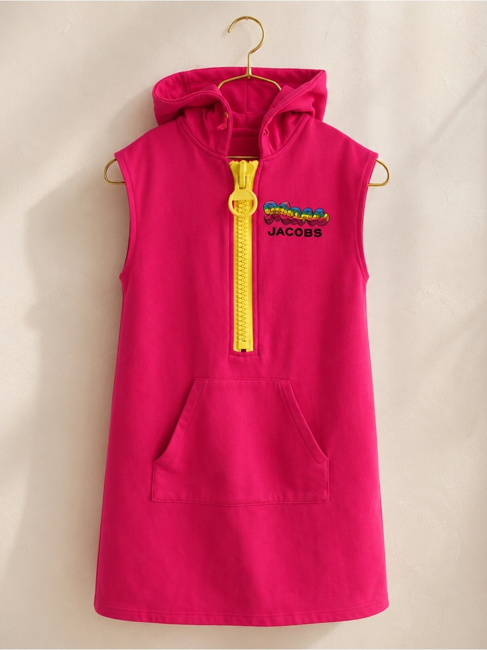 Marc Jacobs Girls Pink Hooded Zip-Up Dress Size 12 / 150 cm